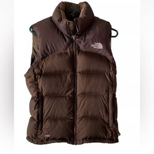 North Face 700 Down Vest S/P full zip brown